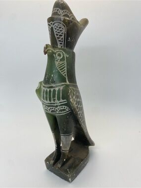 Vintage Egyptian God Horus soapstone sculpture